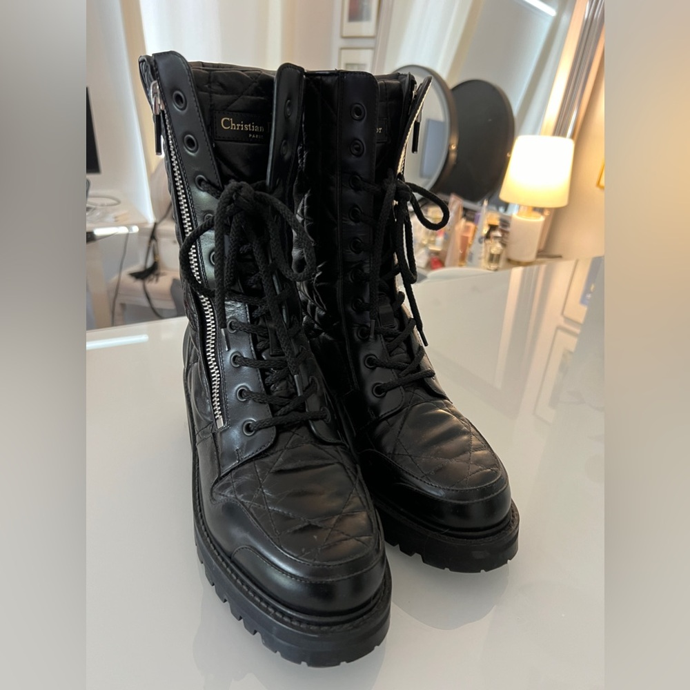 Christian Dior Combat Boots Black Size 40.5